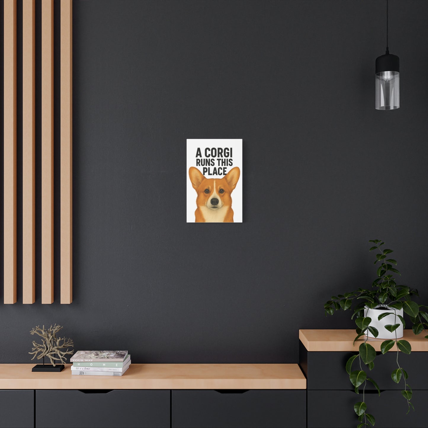 Corgi Canvas Art, Pet Lover Decor, Funny Wall Art, Animal Lover Gift, Home Decoration, Dog Owner Present