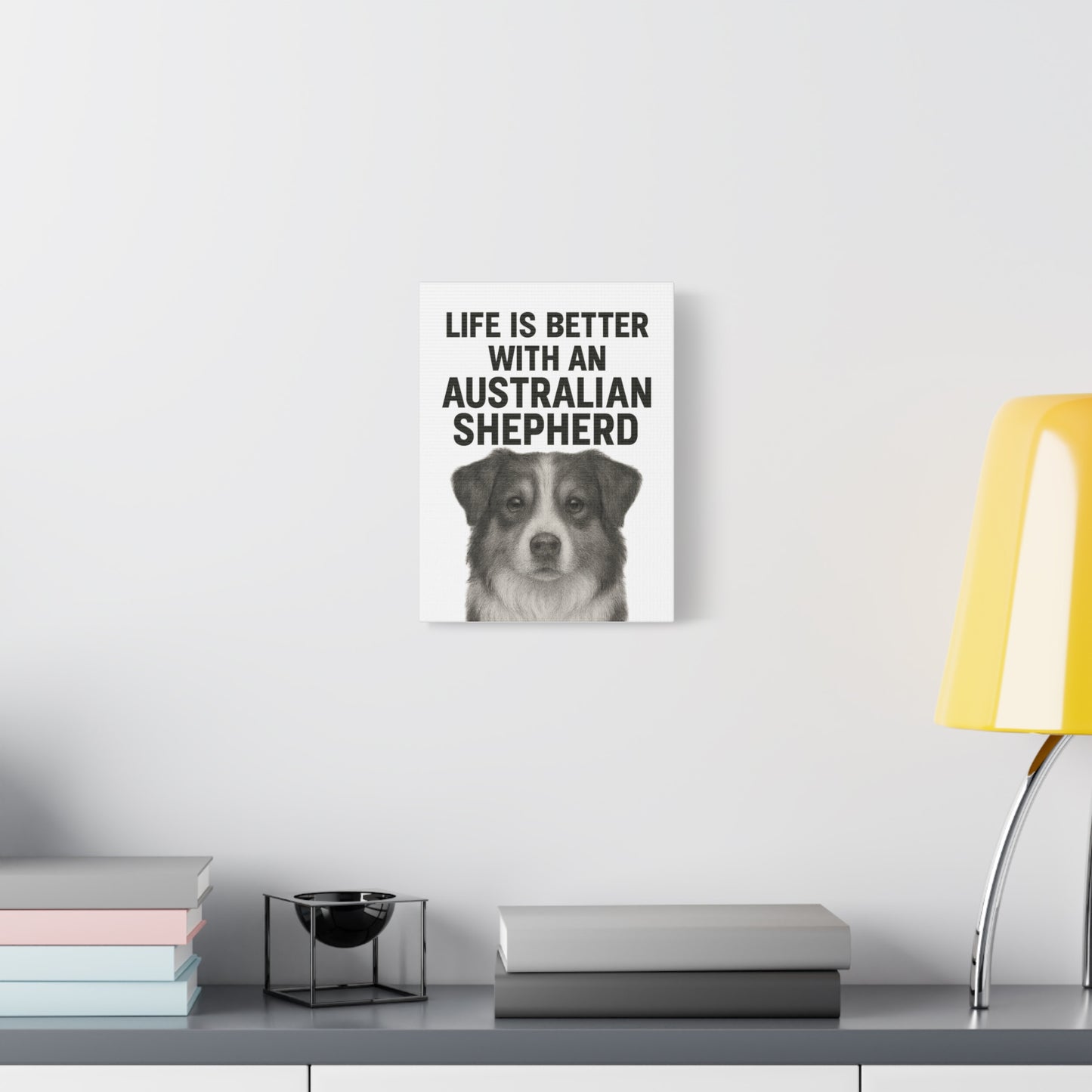 Australian Shepherd Wall Art, Life is Better Canvas, Dog Lover Gift, Home Decor, Pet Memorial