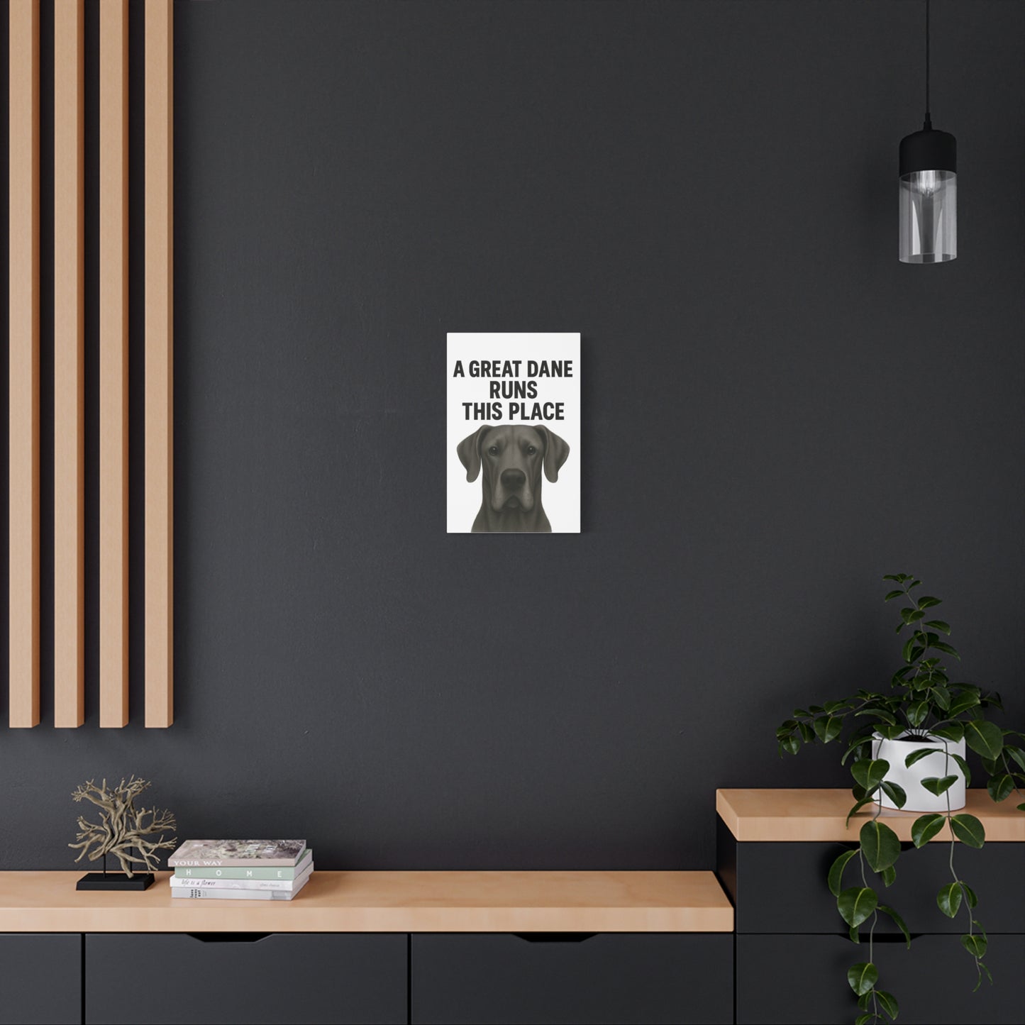 Great Dane Runs This Place Canvas Art