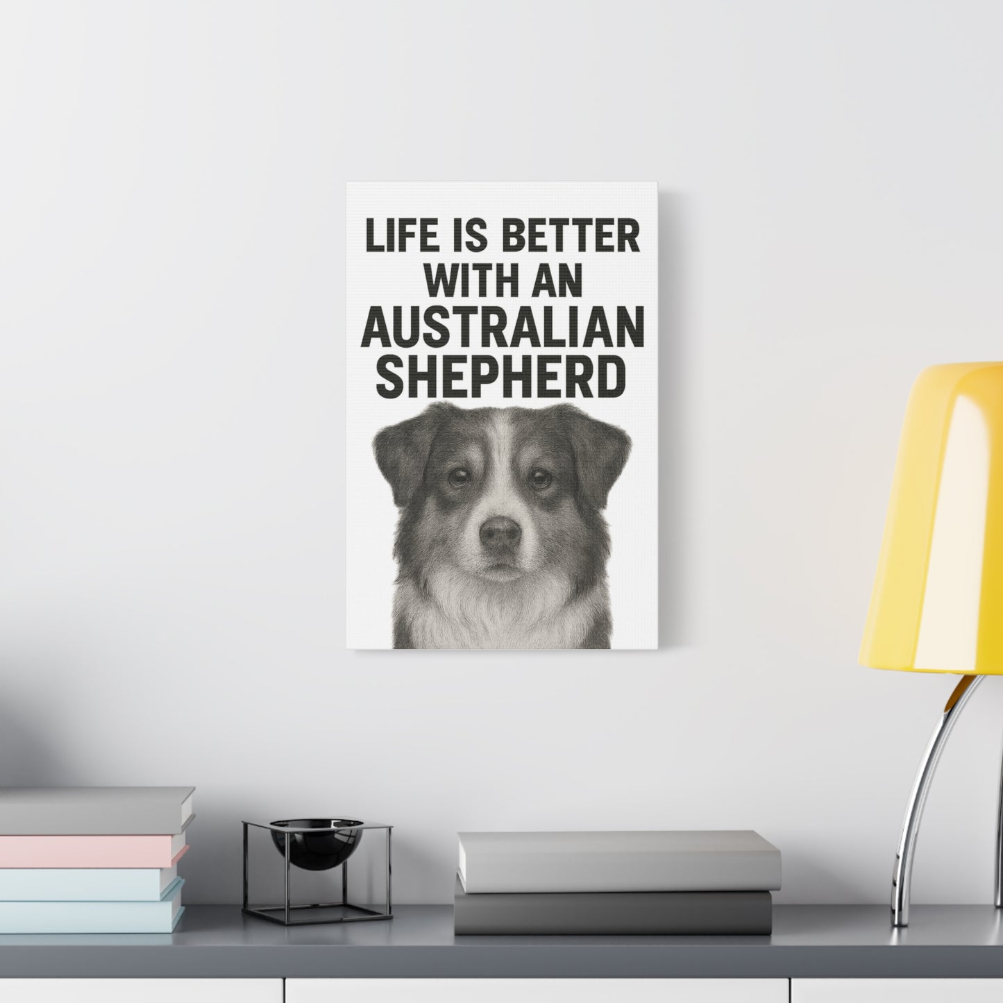 Australian Shepherd Wall Art, Life is Better Canvas, Dog Lover Gift, Home Decor, Pet Memorial