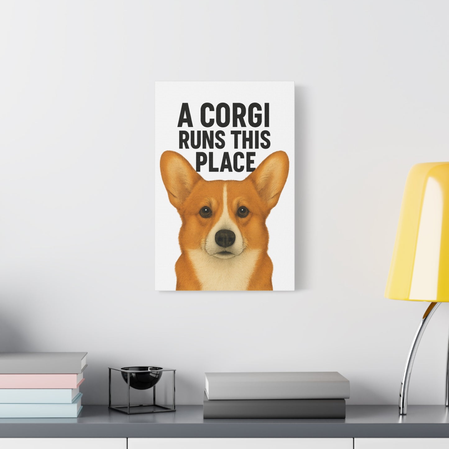 Corgi Canvas Art, Pet Lover Decor, Funny Wall Art, Animal Lover Gift, Home Decoration, Dog Owner Present