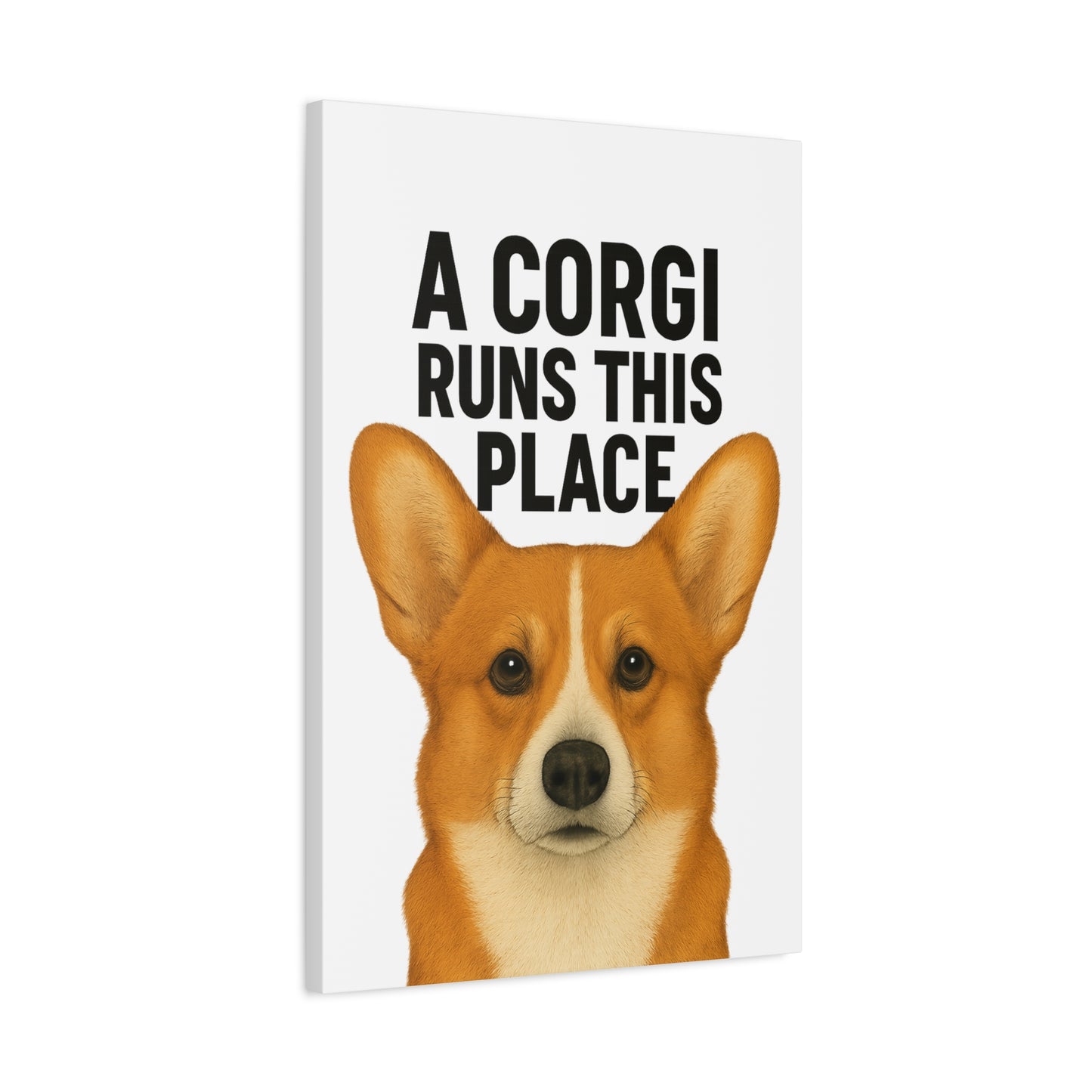 Corgi Canvas Art, Pet Lover Decor, Funny Wall Art, Animal Lover Gift, Home Decoration, Dog Owner Present