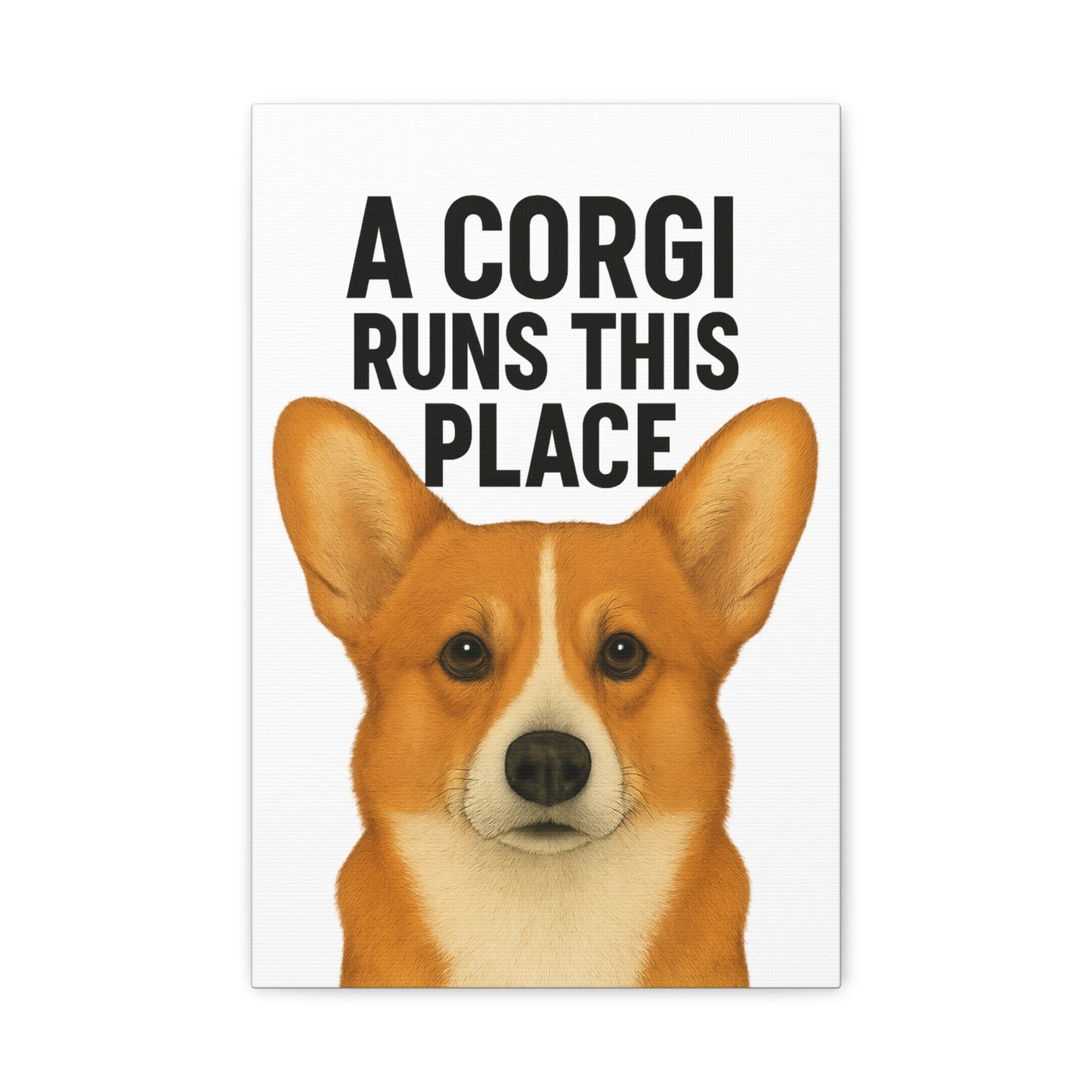 Corgi Canvas Art, Pet Lover Decor, Funny Wall Art, Animal Lover Gift, Home Decoration, Dog Owner Present