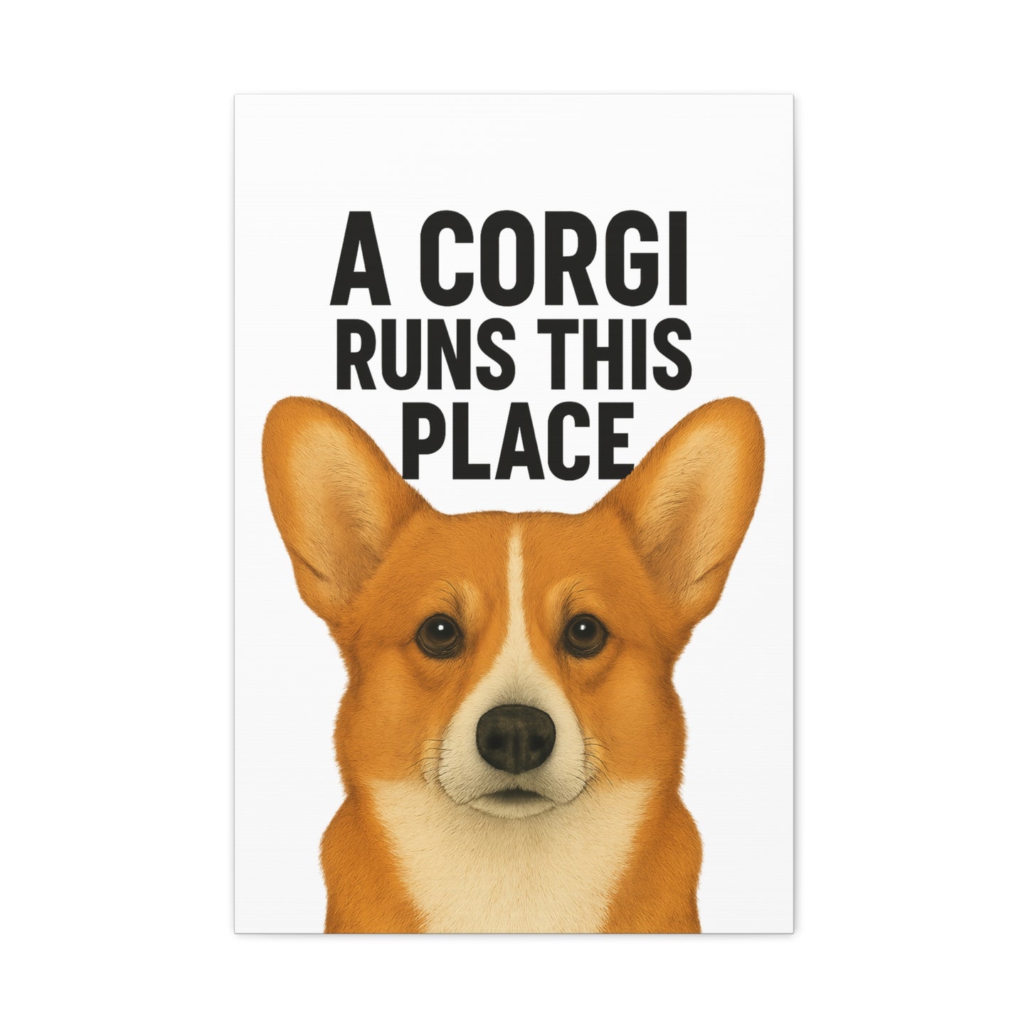 Corgi Canvas Art, Pet Lover Decor, Funny Wall Art, Animal Lover Gift, Home Decoration, Dog Owner Present