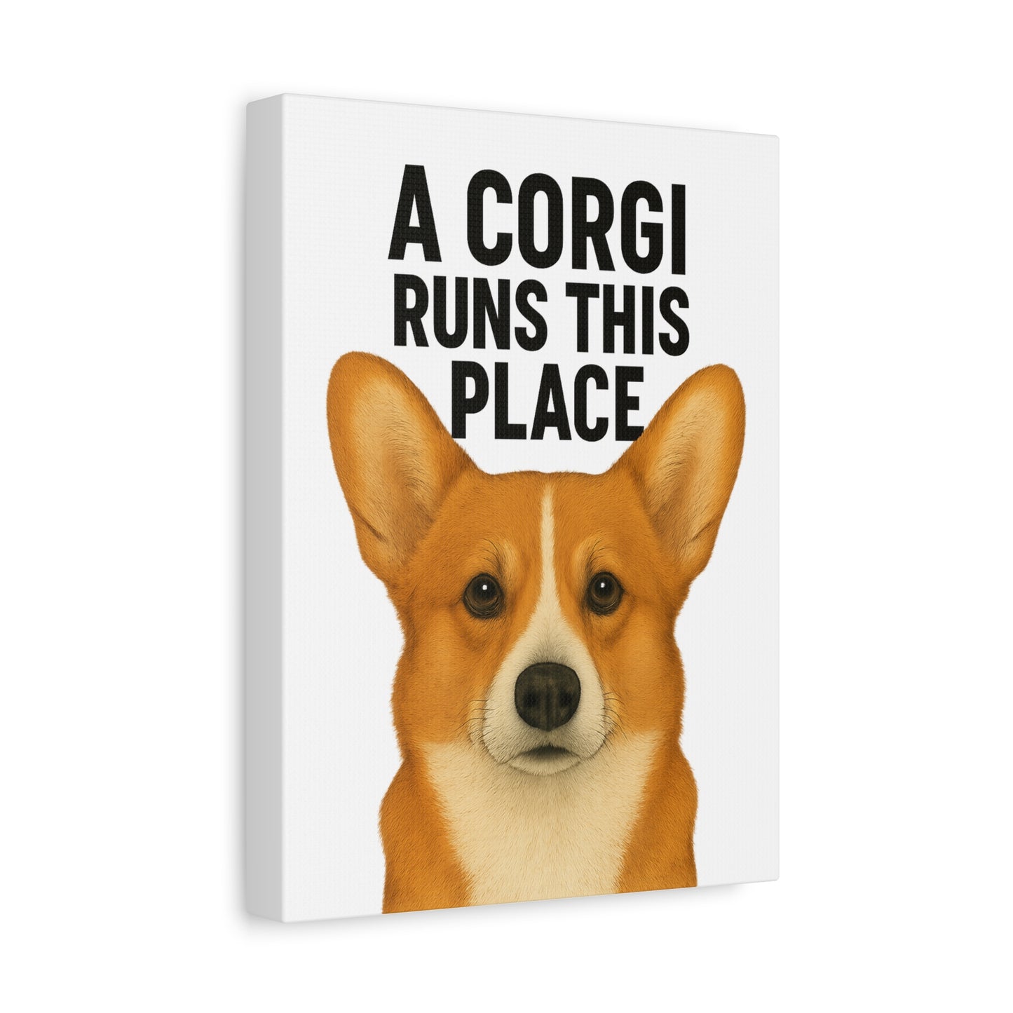 Corgi Canvas Art, Pet Lover Decor, Funny Wall Art, Animal Lover Gift, Home Decoration, Dog Owner Present