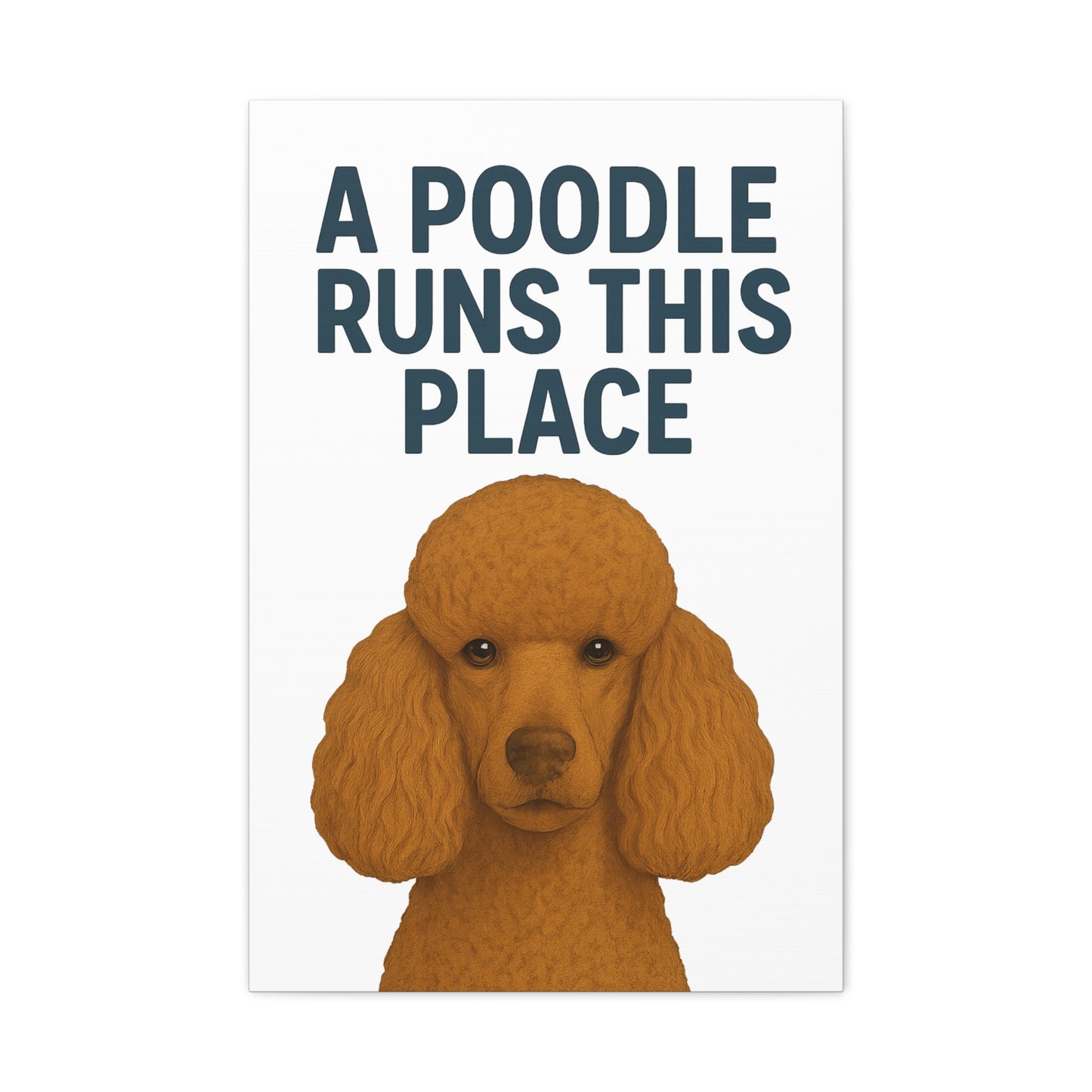 Canvas Wall Art for Dog Lovers, A Poodle Runs This Place, Home Decor, Pet Owner Gift, Dog Mom Decor, Dog Lover's Gift