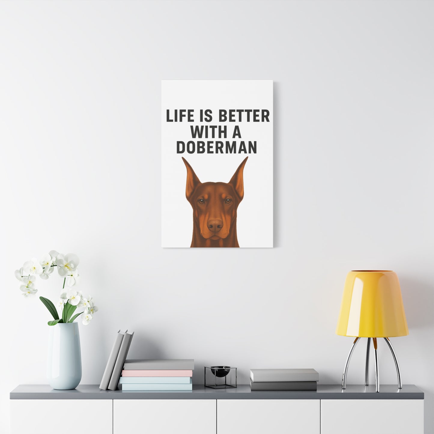 Doberman Canvas Wall Art, Inspirational Pet Decor, Dog Lover Gift, Home Accents, Animal Artwork, Interior Design, Housewarming