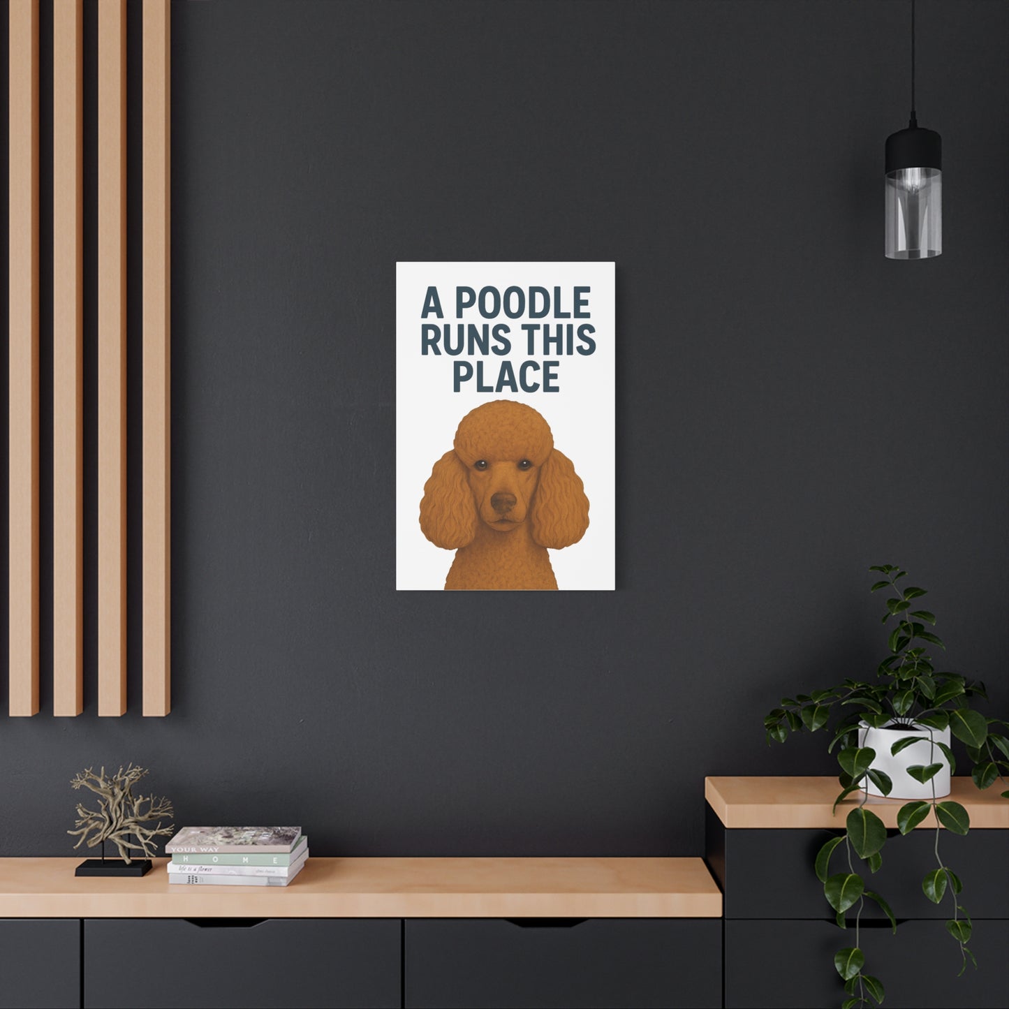 Canvas Wall Art for Dog Lovers, A Poodle Runs This Place, Home Decor, Pet Owner Gift, Dog Mom Decor, Dog Lover's Gift