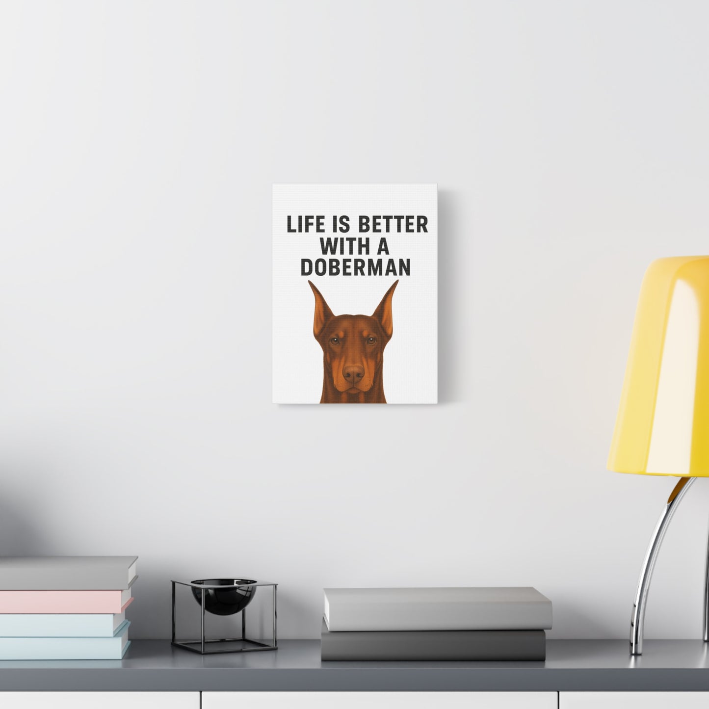 Doberman Canvas Wall Art, Inspirational Pet Decor, Dog Lover Gift, Home Accents, Animal Artwork, Interior Design, Housewarming