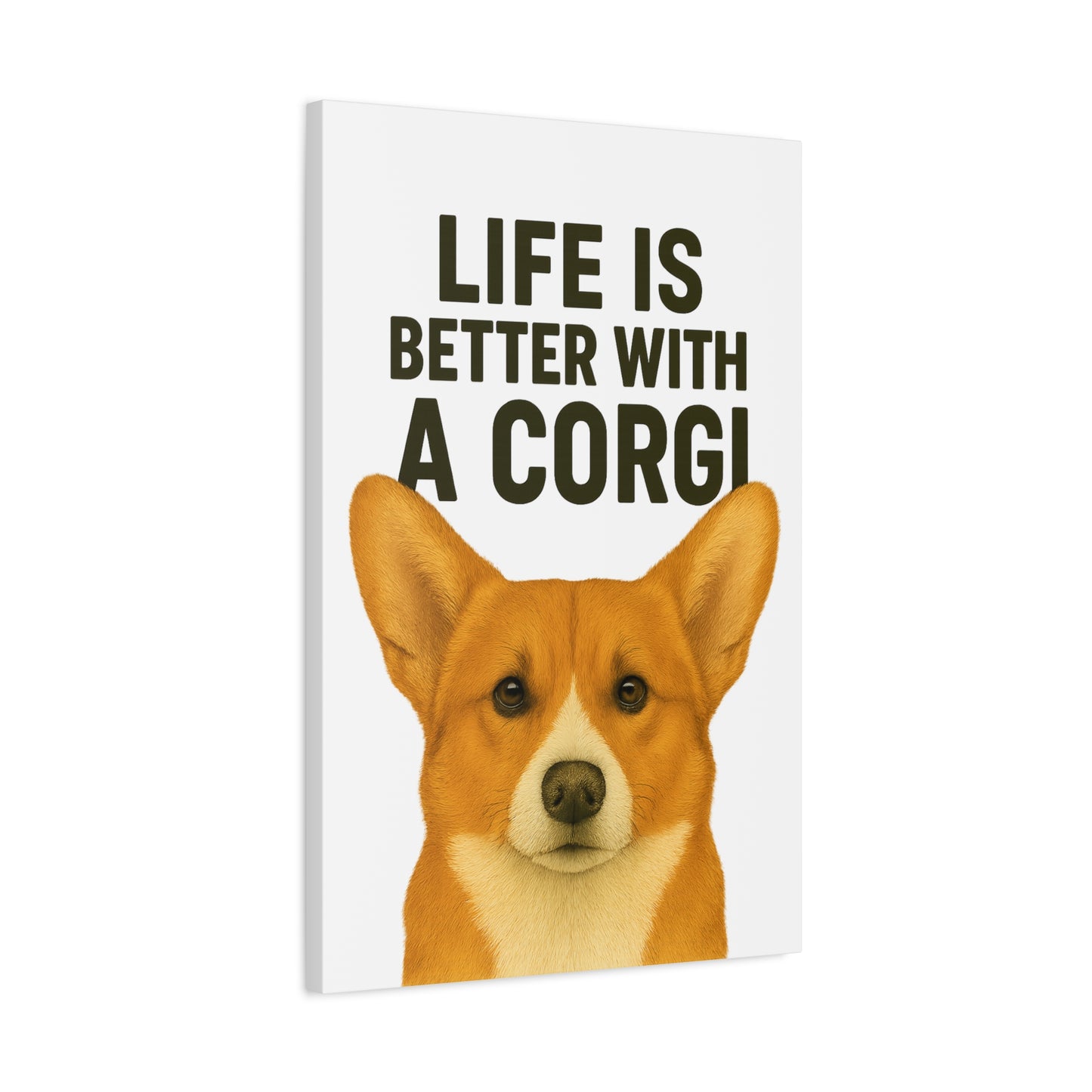 Corgi Canvas Wall Art, Dog Lover Home Decor, Cute Pet Gift, Quirky Office Wall Art, Animal Lover Gift
