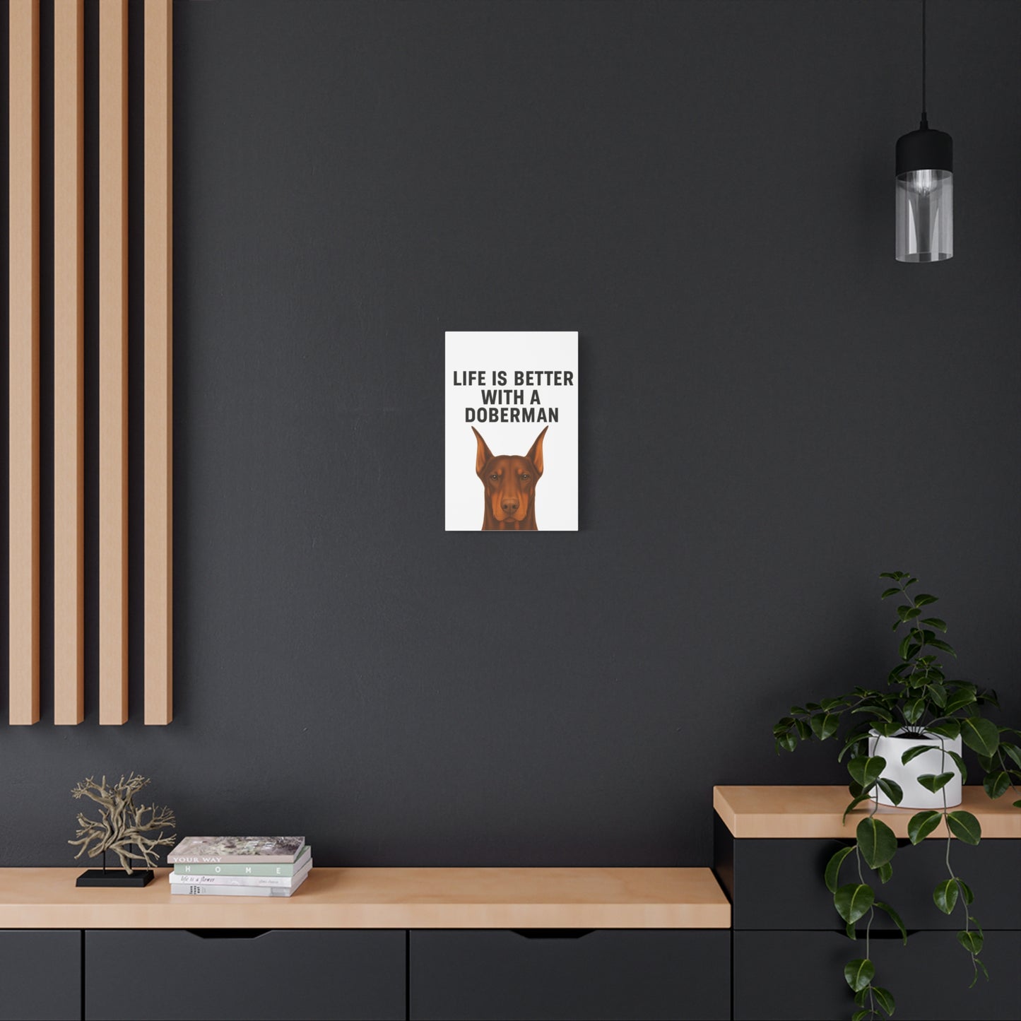 Doberman Canvas Wall Art, Inspirational Pet Decor, Dog Lover Gift, Home Accents, Animal Artwork, Interior Design, Housewarming