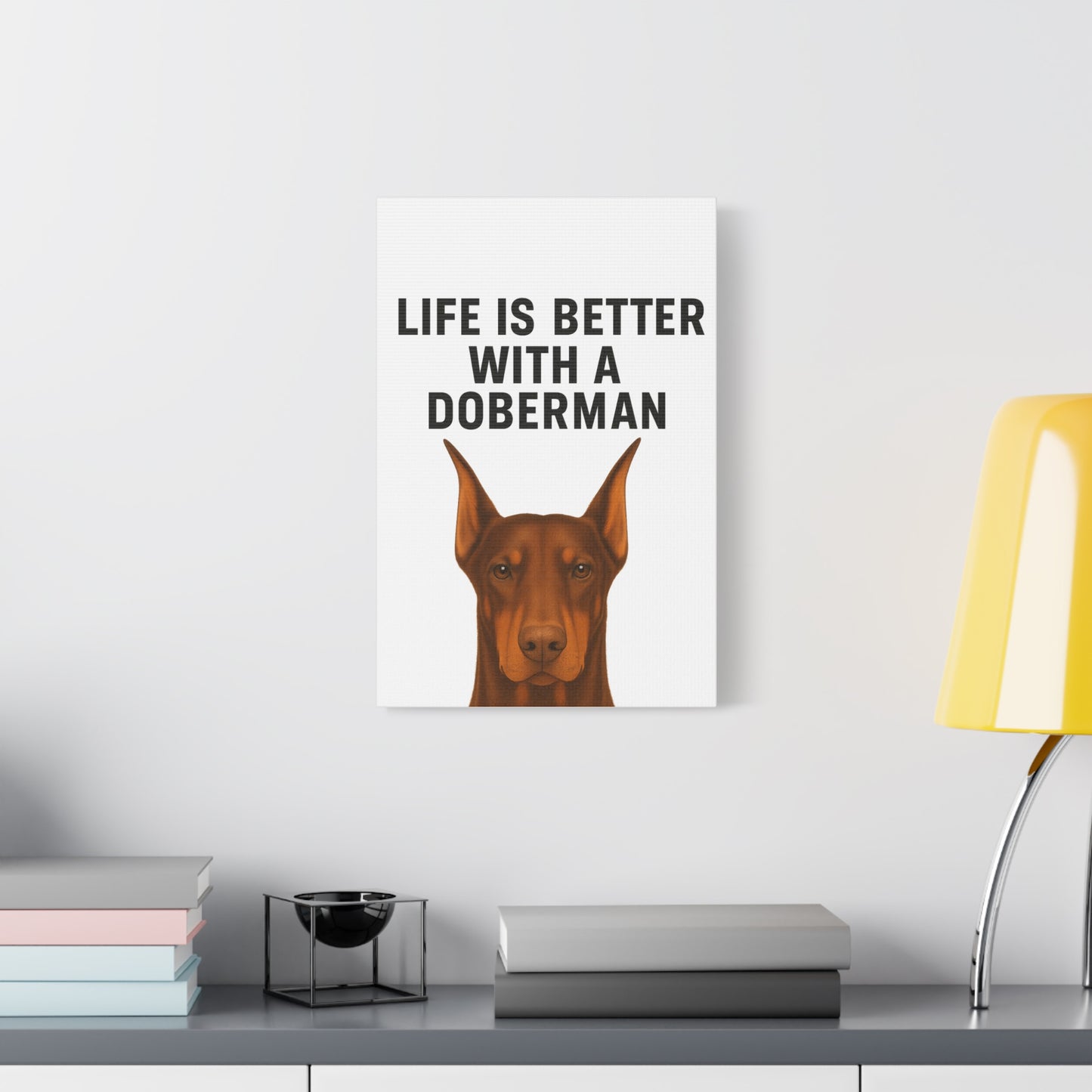 Doberman Canvas Wall Art, Inspirational Pet Decor, Dog Lover Gift, Home Accents, Animal Artwork, Interior Design, Housewarming