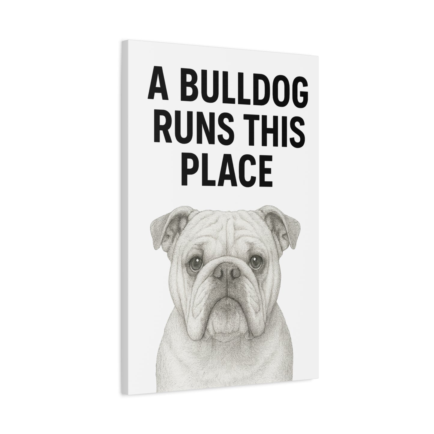 Bulldog Wall Art, Home Decor, Gift for Dog Lovers, Pet Owner Gift, Funny Animal Canvas Print
