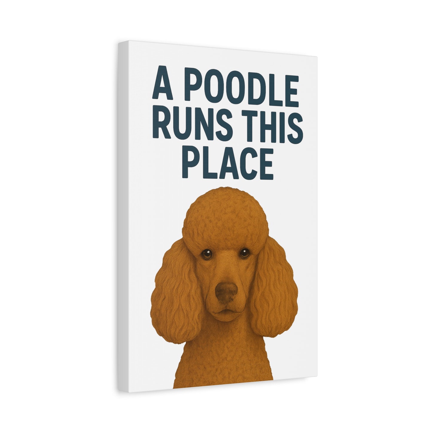 Canvas Wall Art for Dog Lovers, A Poodle Runs This Place, Home Decor, Pet Owner Gift, Dog Mom Decor, Dog Lover's Gift