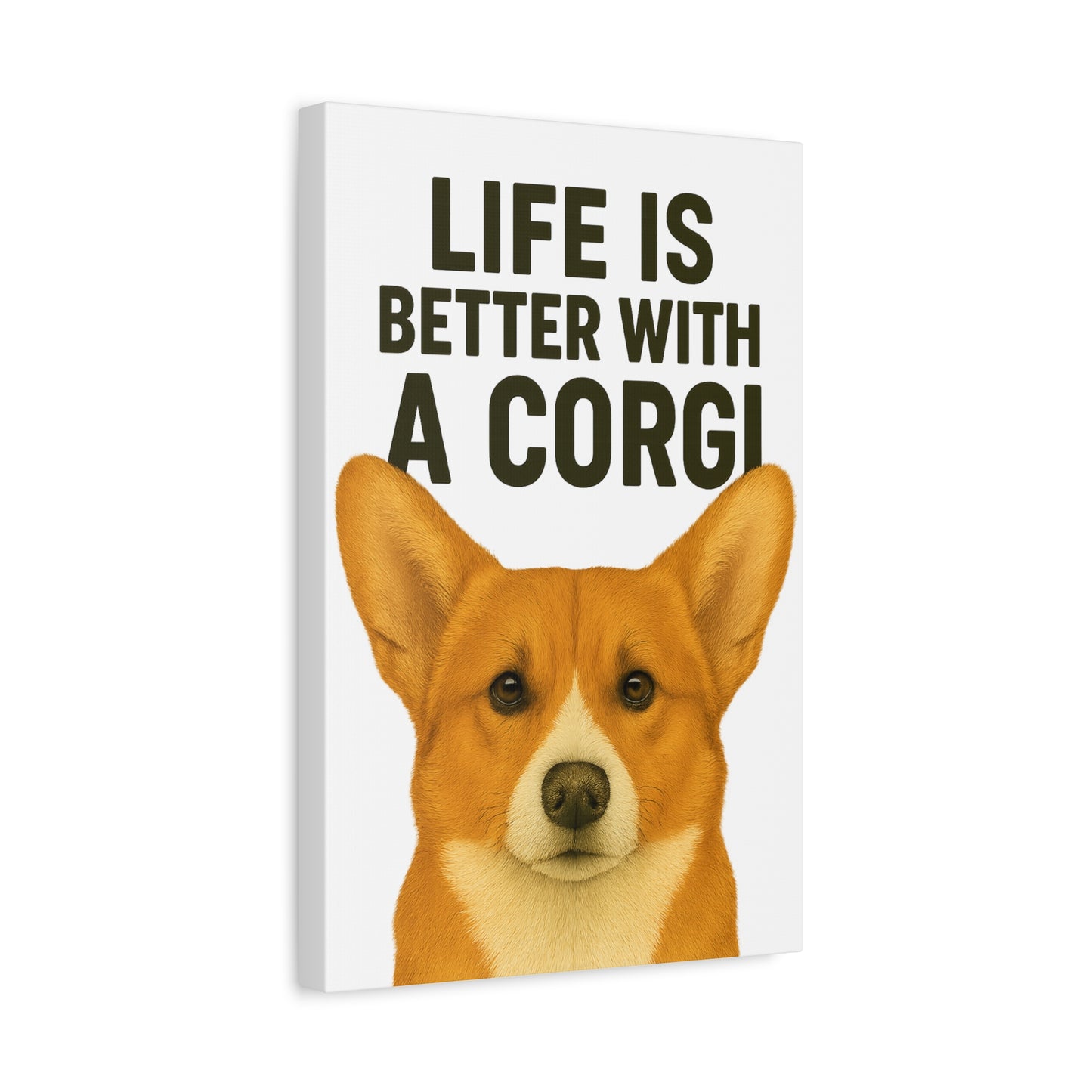 Corgi Canvas Wall Art, Dog Lover Home Decor, Cute Pet Gift, Quirky Office Wall Art, Animal Lover Gift