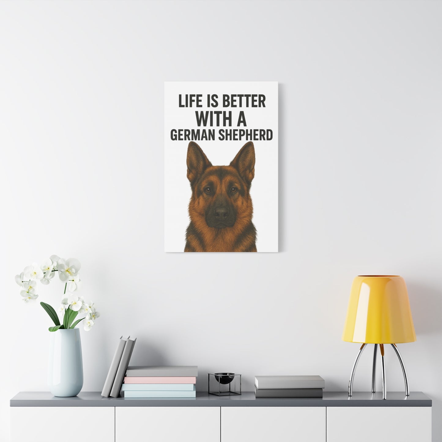 German Shepherd Wall Art - Life is Better Canvas Print, Dog Lover Gift, Home Decor, Pet Owner Wall Decor, Animal Art, Stretched Canvas