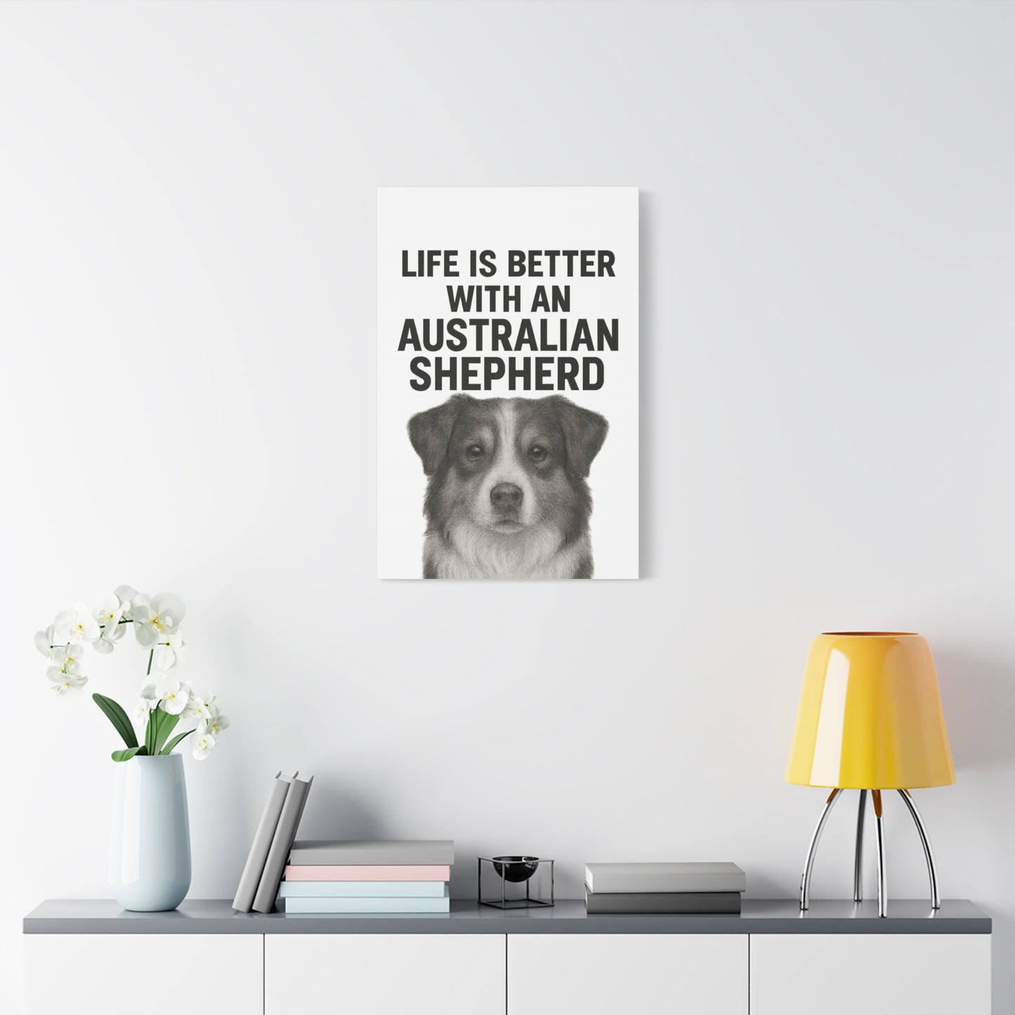 Australian Shepherd Wall Art, Life is Better Canvas, Dog Lover Gift, Home Decor, Pet Memorial