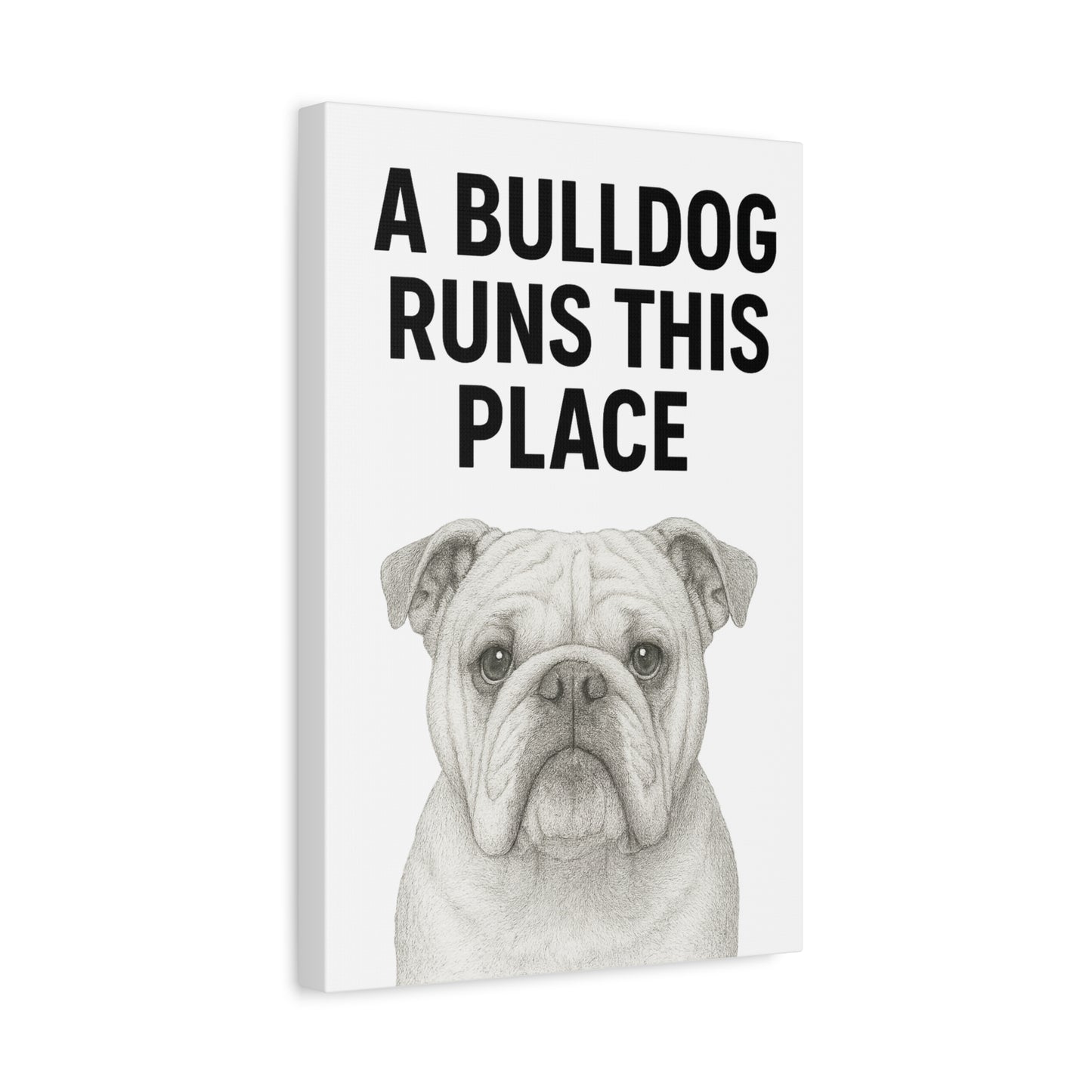 Bulldog Wall Art, Home Decor, Gift for Dog Lovers, Pet Owner Gift, Funny Animal Canvas Print