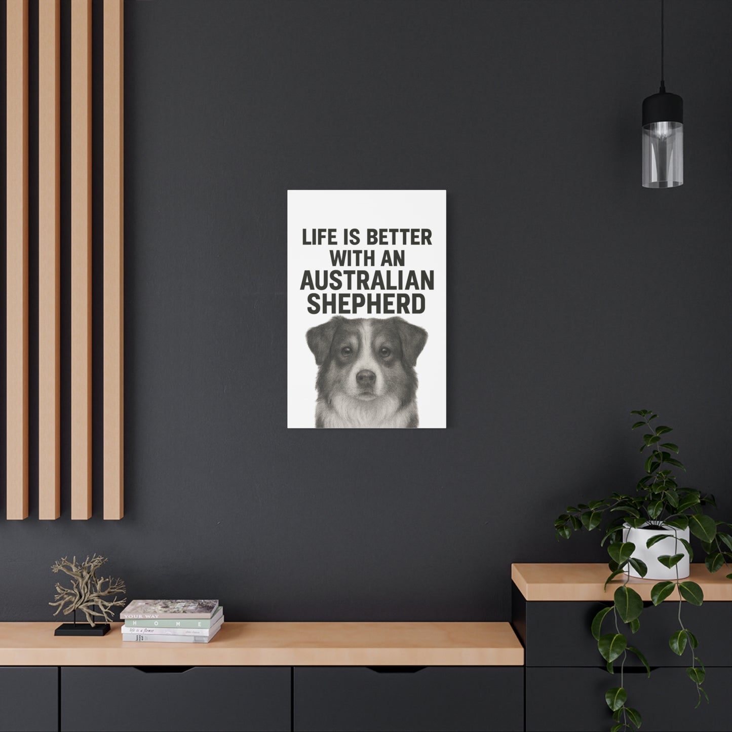 Australian Shepherd Wall Art, Life is Better Canvas, Dog Lover Gift, Home Decor, Pet Memorial