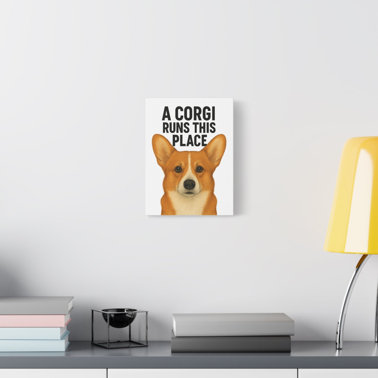 Corgi Canvas Art, Pet Lover Decor, Funny Wall Art, Animal Lover Gift, Home Decoration, Dog Owner Present