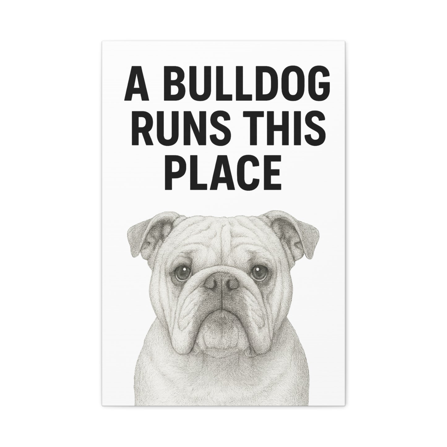 Bulldog Wall Art, Home Decor, Gift for Dog Lovers, Pet Owner Gift, Funny Animal Canvas Print