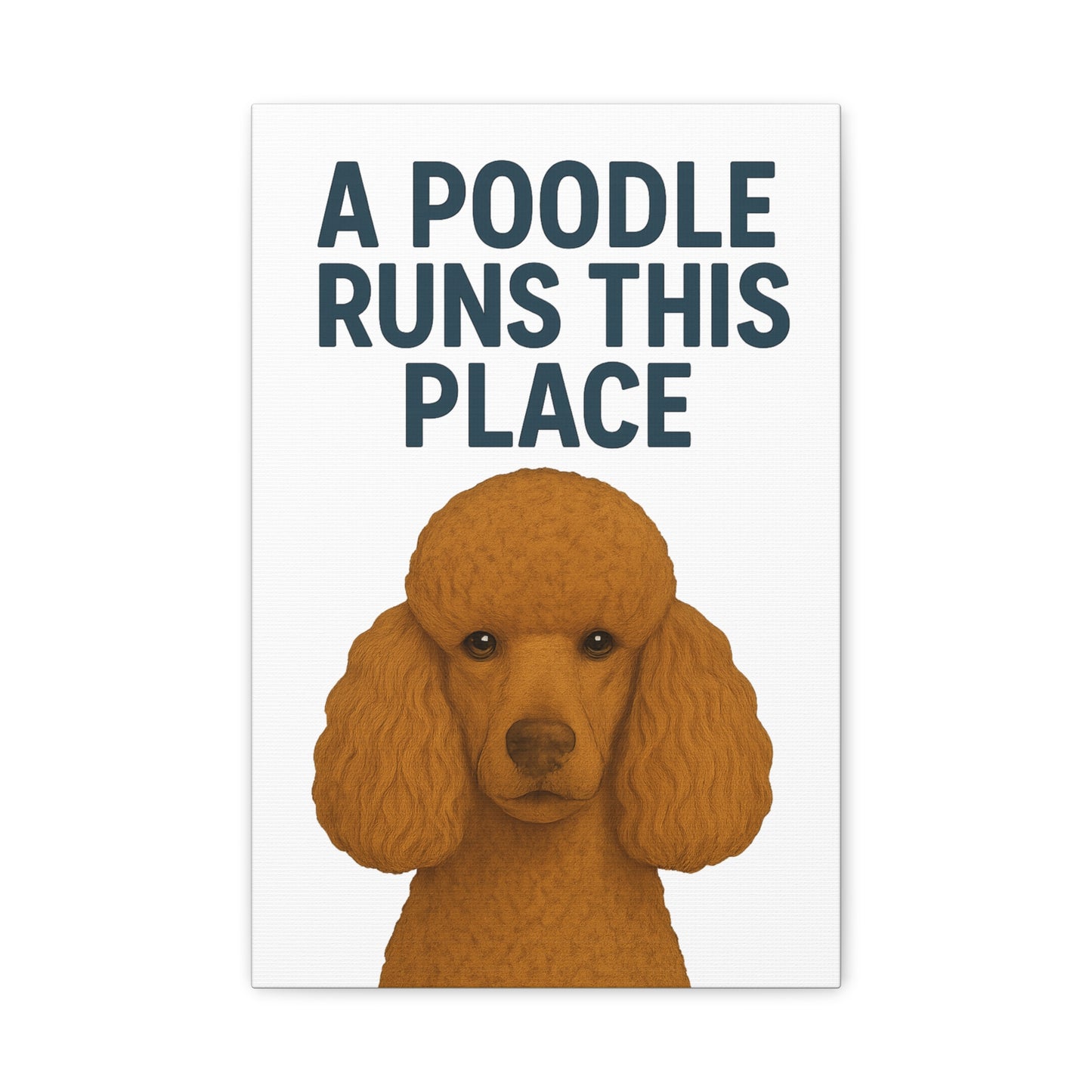 Canvas Wall Art for Dog Lovers, A Poodle Runs This Place, Home Decor, Pet Owner Gift, Dog Mom Decor, Dog Lover's Gift