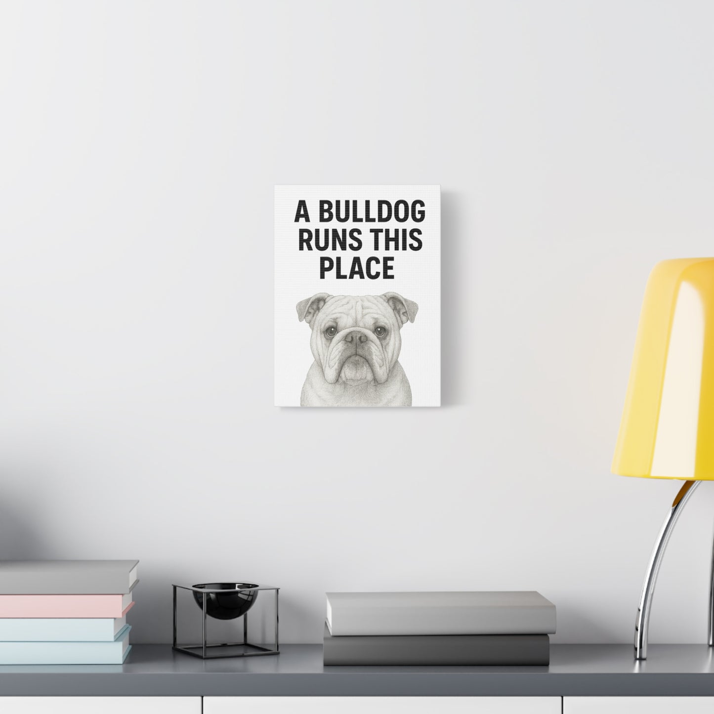 Bulldog Wall Art, Home Decor, Gift for Dog Lovers, Pet Owner Gift, Funny Animal Canvas Print