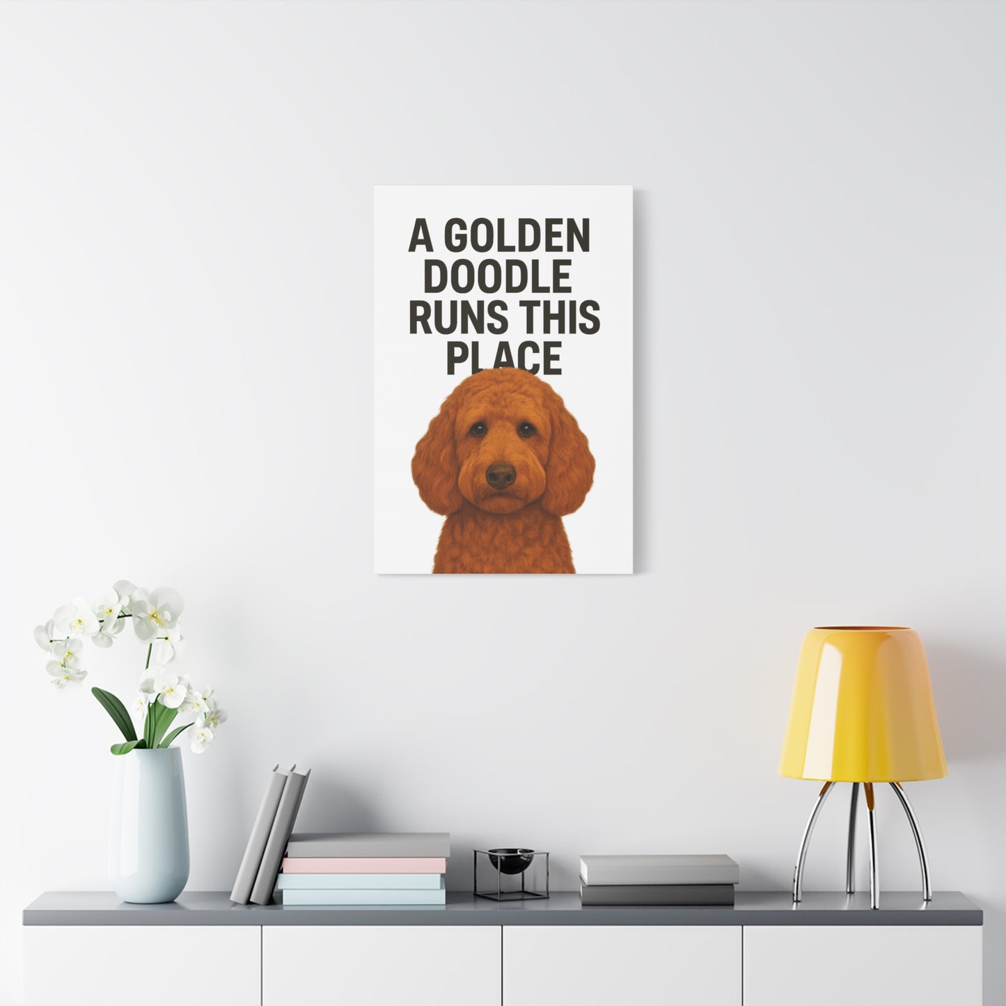 Golden Doodle Canvas Art, Dog Lover Wall Decor, Home Decoration, Pet Owner Gift, Funny Dog Quote