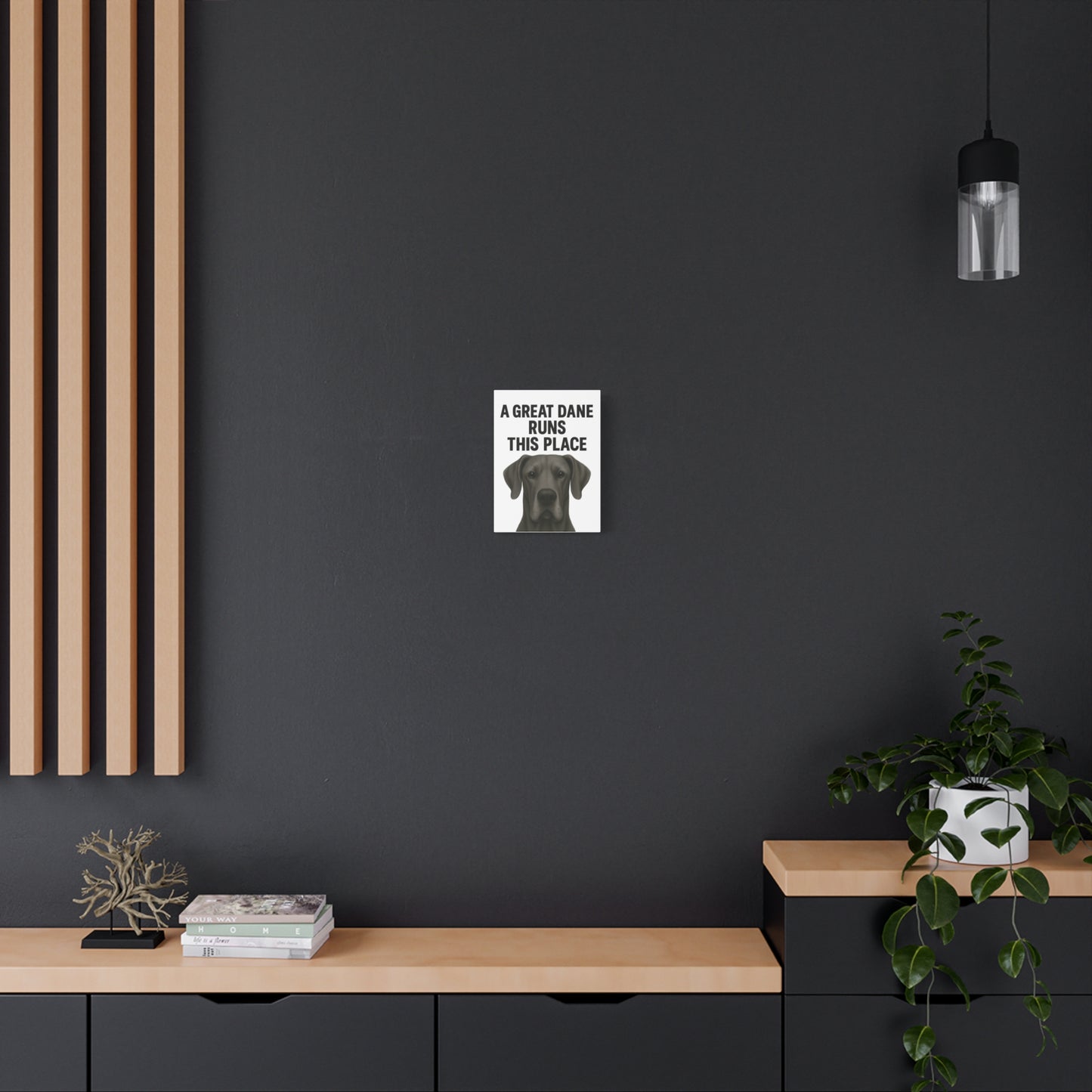 Great Dane Runs This Place Canvas Art