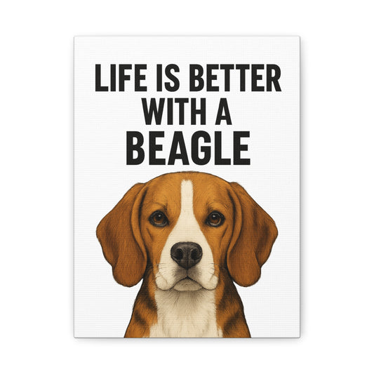Beagle Canvas Wall Art - "Life Is Better With A Beagle" Home Decor, Dog Lover Gift, Pet Owner Wall Decor, Animal Lover Print, [...]