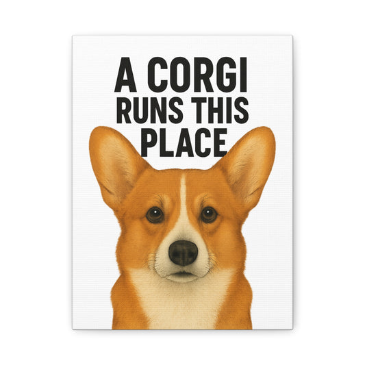Corgi Canvas Art, Pet Lover Decor, Funny Wall Art, Animal Lover Gift, Home Decoration, Dog Owner Present