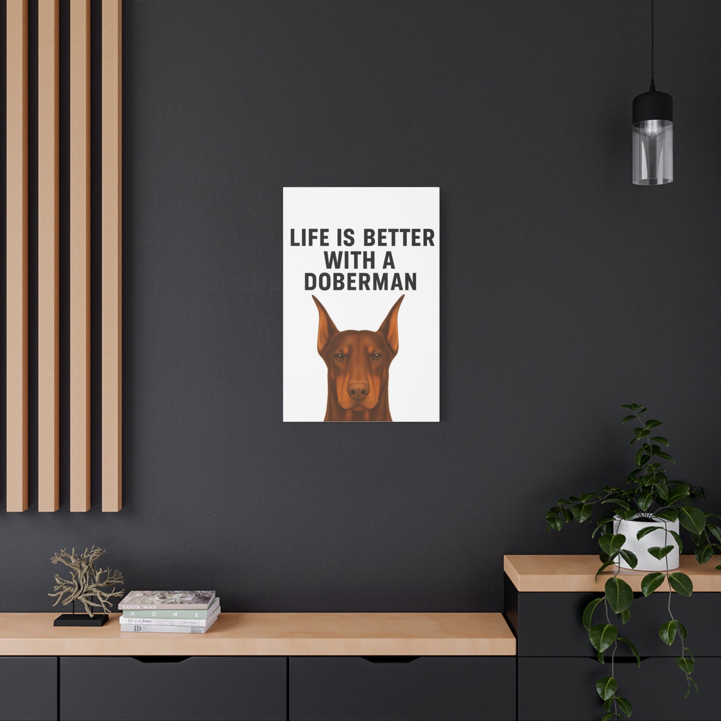 Doberman Canvas Wall Art, Inspirational Pet Decor, Dog Lover Gift, Home Accents, Animal Artwork, Interior Design, Housewarming
