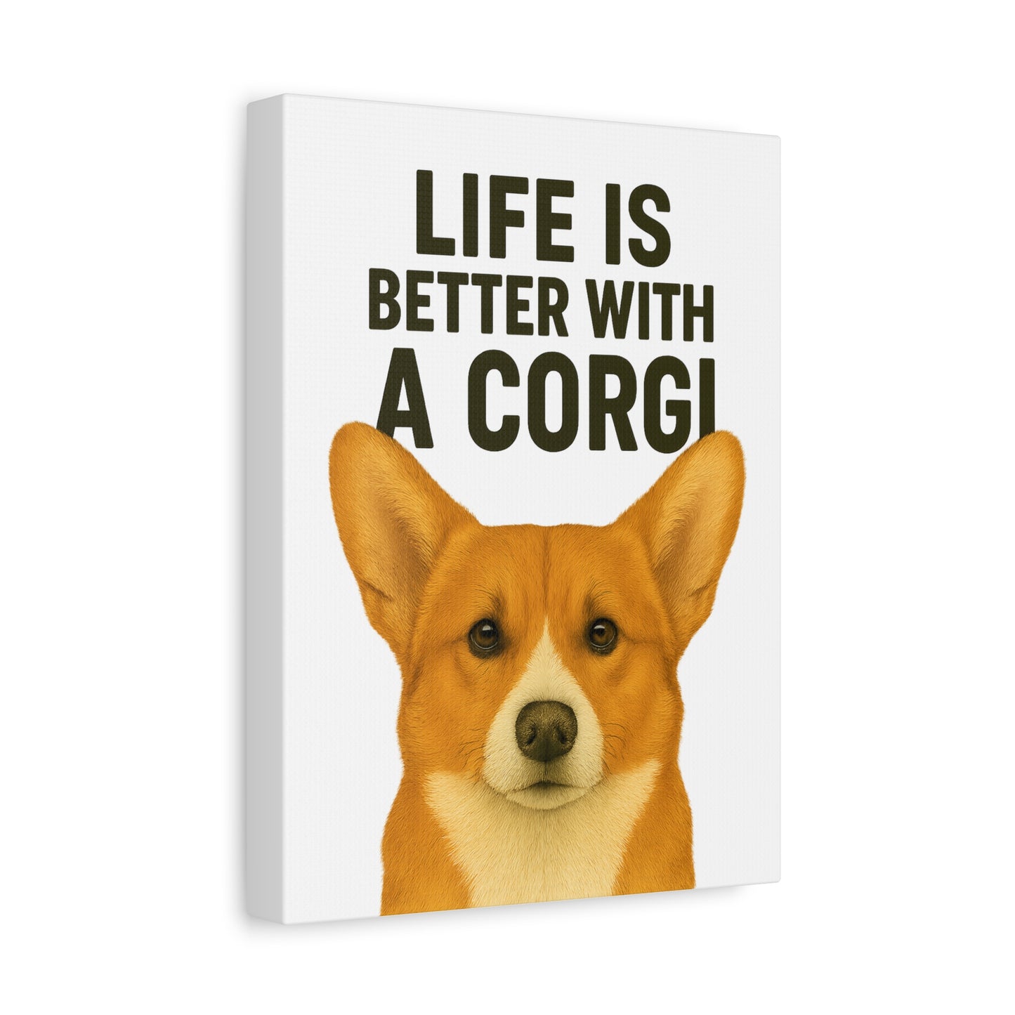 Corgi Canvas Wall Art, Dog Lover Home Decor, Cute Pet Gift, Quirky Office Wall Art, Animal Lover Gift