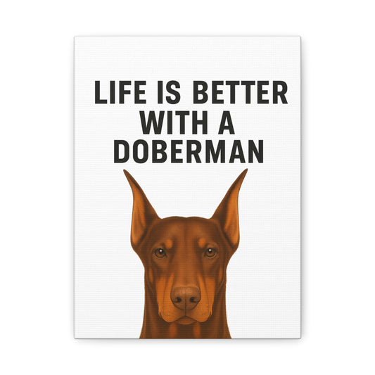 Doberman Canvas Wall Art, Inspirational Pet Decor, Dog Lover Gift, Home Accents, Animal Artwork, Interior Design, Housewarming